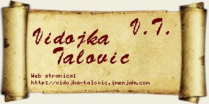 Vidojka Talović vizit kartica